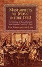Masterpieces of Music before 1750 book cover